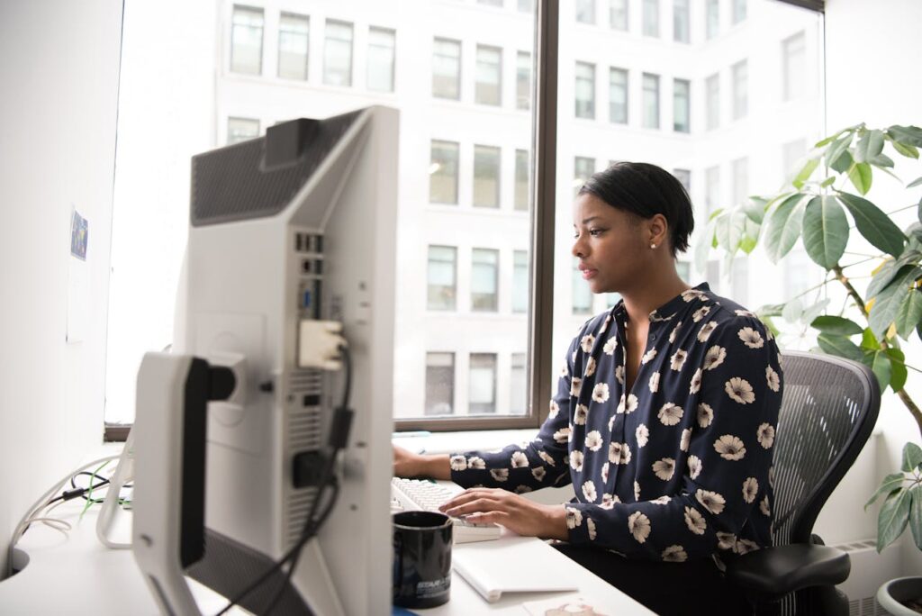 Accountant reviewing AML checks for a new client service