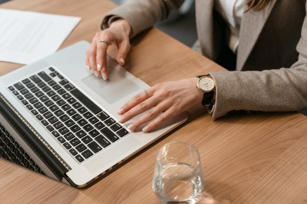 Accountant reviewing client information during an AML file review