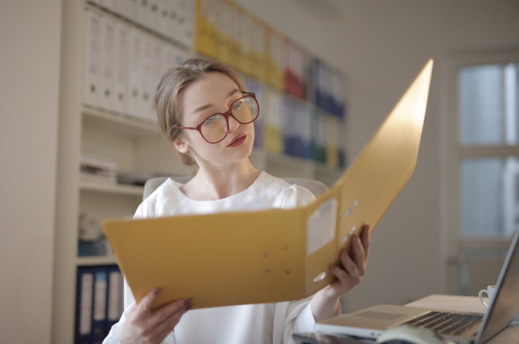 Accountancy client AML file being reviewed for supervisory purposes