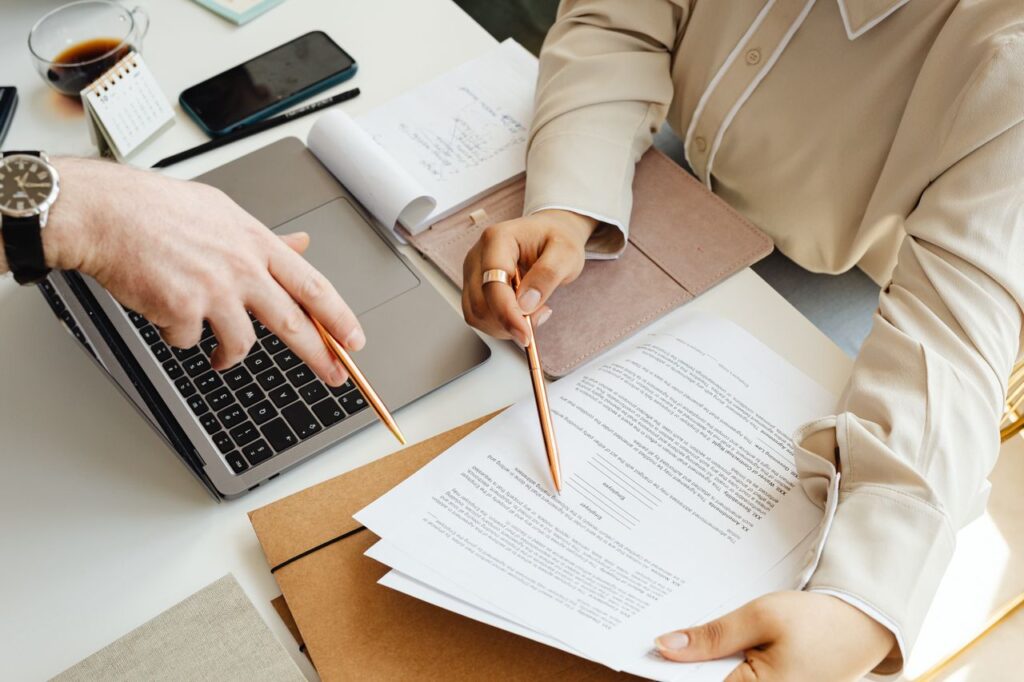 Accountancy firm reviewing client documents as part of a firm-wide AML risk assessment